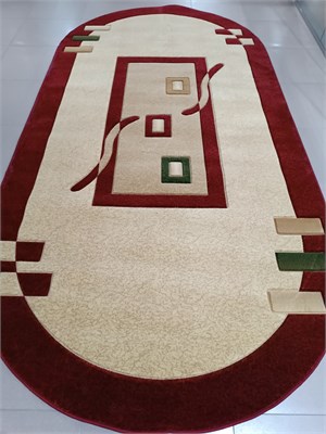 Ковер "Imperator" (0901_CREM_RED) Овал 2,0х4,0 0901_CREM_REDo 2,0х4,0